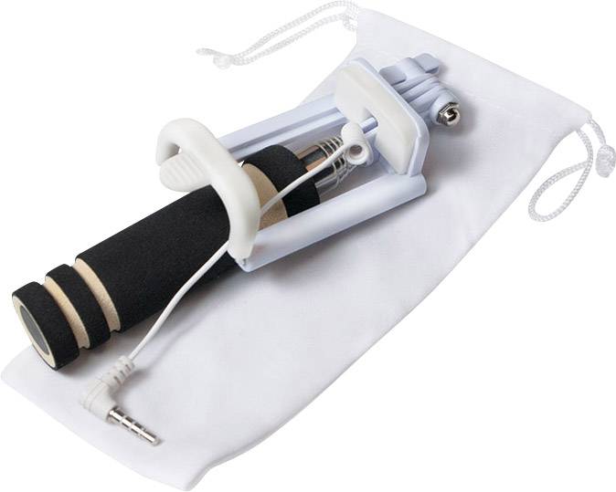 LogiLink BT0036 Selfie Stick 8.7 cm Schwarz, Chrom inkl. Tasche