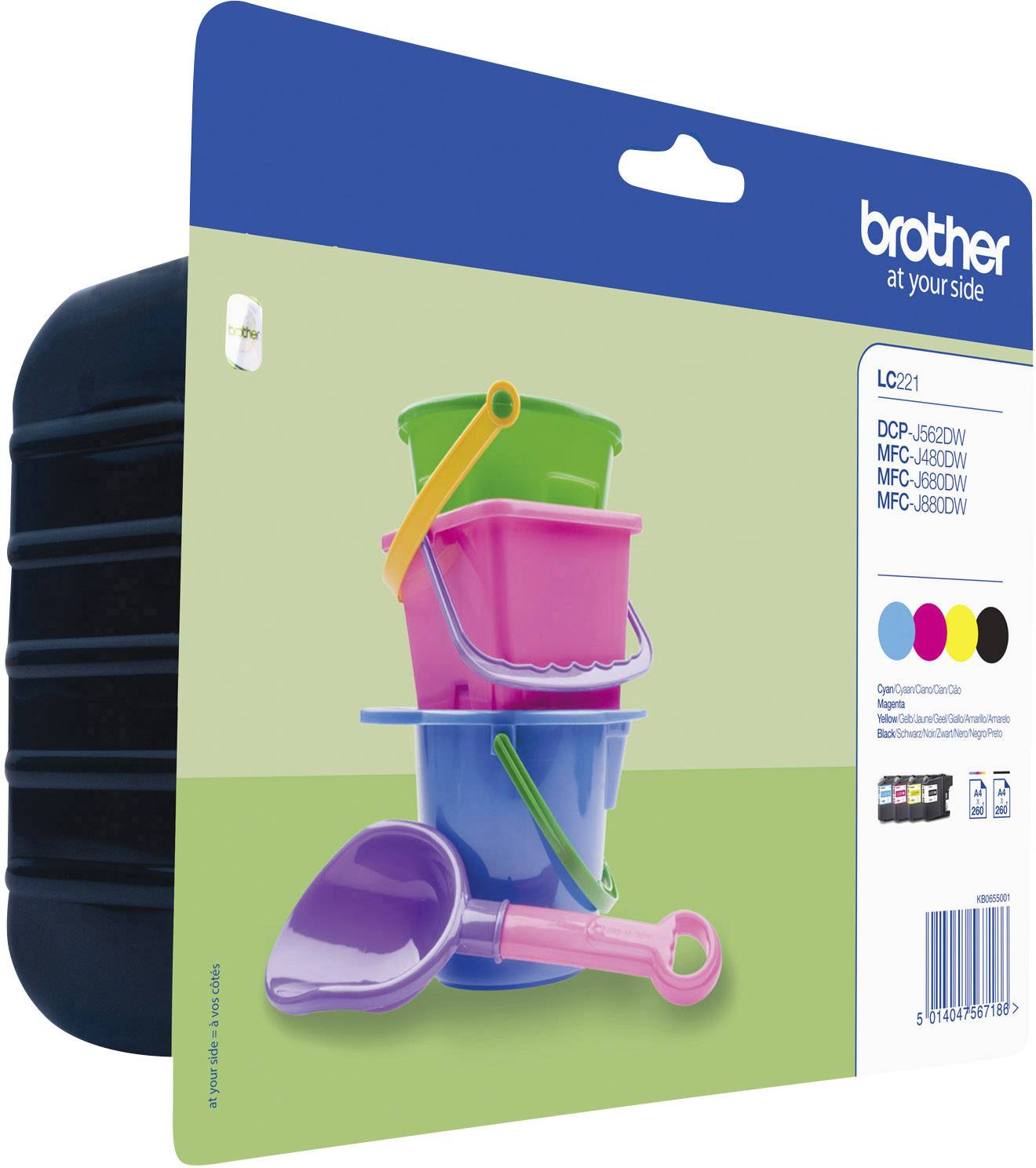 Brother Druckerpatrone LC-221 Original Kombi-Pack Schwarz, Cyan, Magenta, Gelb LC221VALBPDR