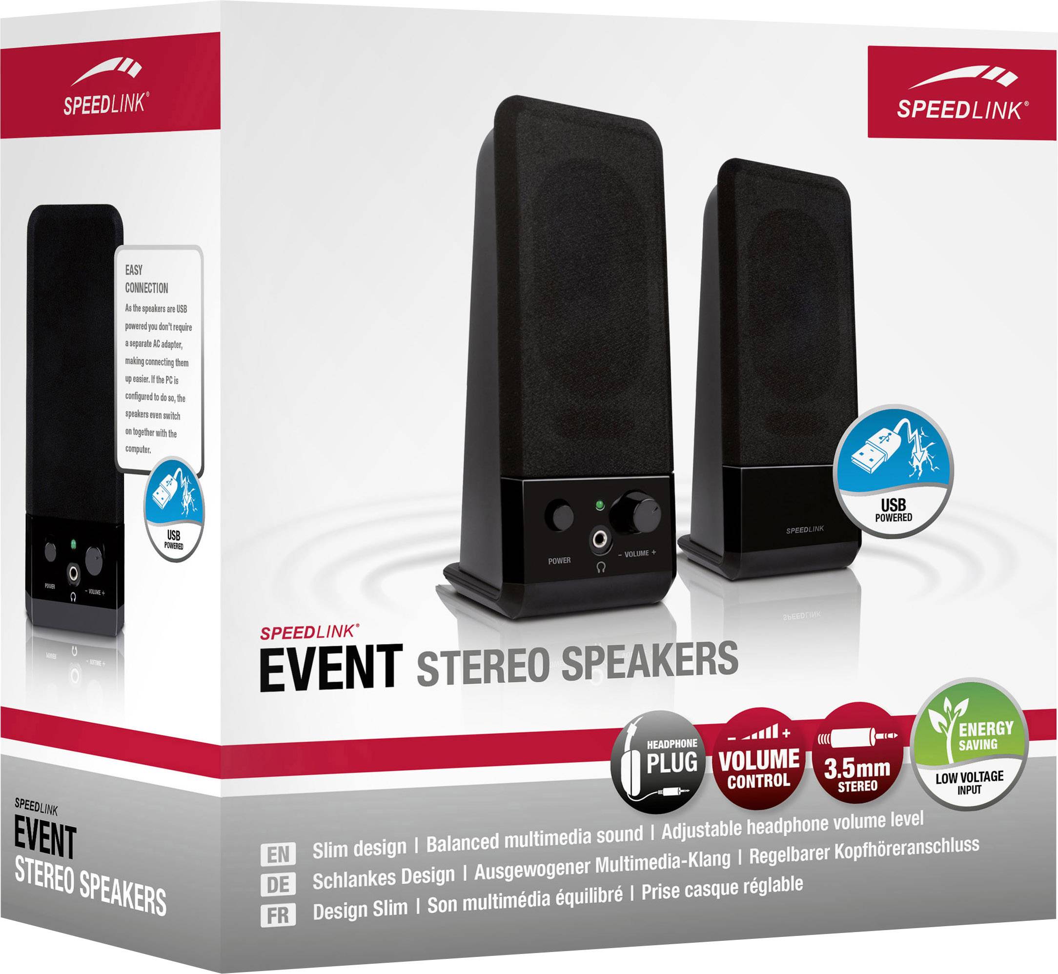 SpeedLink EVENT 2.0 PC-Lautsprecher Kabelgebunden 5 W Schwarz