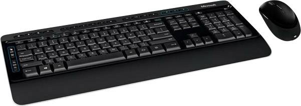 Microsoft Wireless Desktop 3050 Funk Tastatur, Maus-Set Deutsch, QWERTZ Schwarz