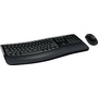 Microsoft Wireless Comfort Desktop 5050 Funk Tastatur, Maus-Set Ergonomisch Deutsch, QWERTZ, Windows® Schwarz