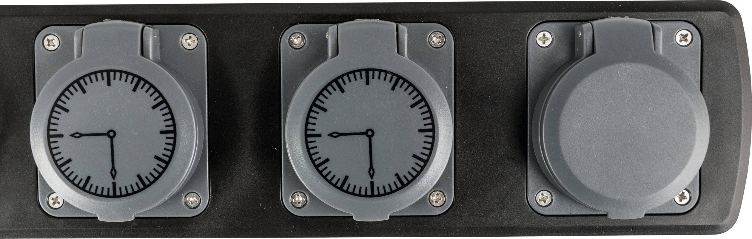 Heitronic 45074 Steckdosenleiste mit Schaltuhr 3fach Schwarz, Grau Schutzkontakt 1 St.