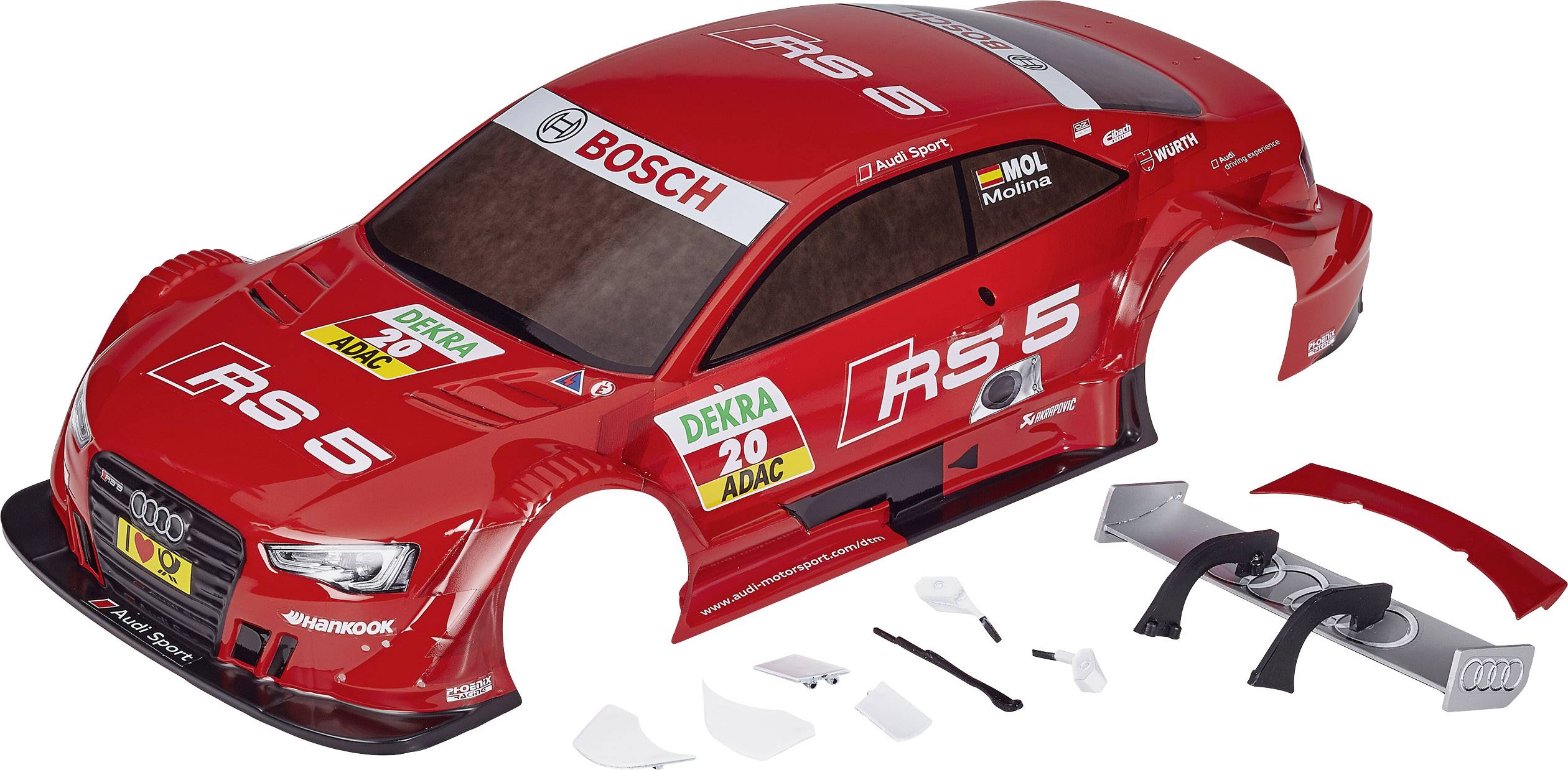 Reely 1396451 1:10 Karosserie Audi RS5 205mm Lackiert, geschnitten, dekoriert