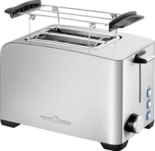 Profi Cook PC-TA 1082 Toaster mit Brötchenaufsatz Edelstahl, Schwarz