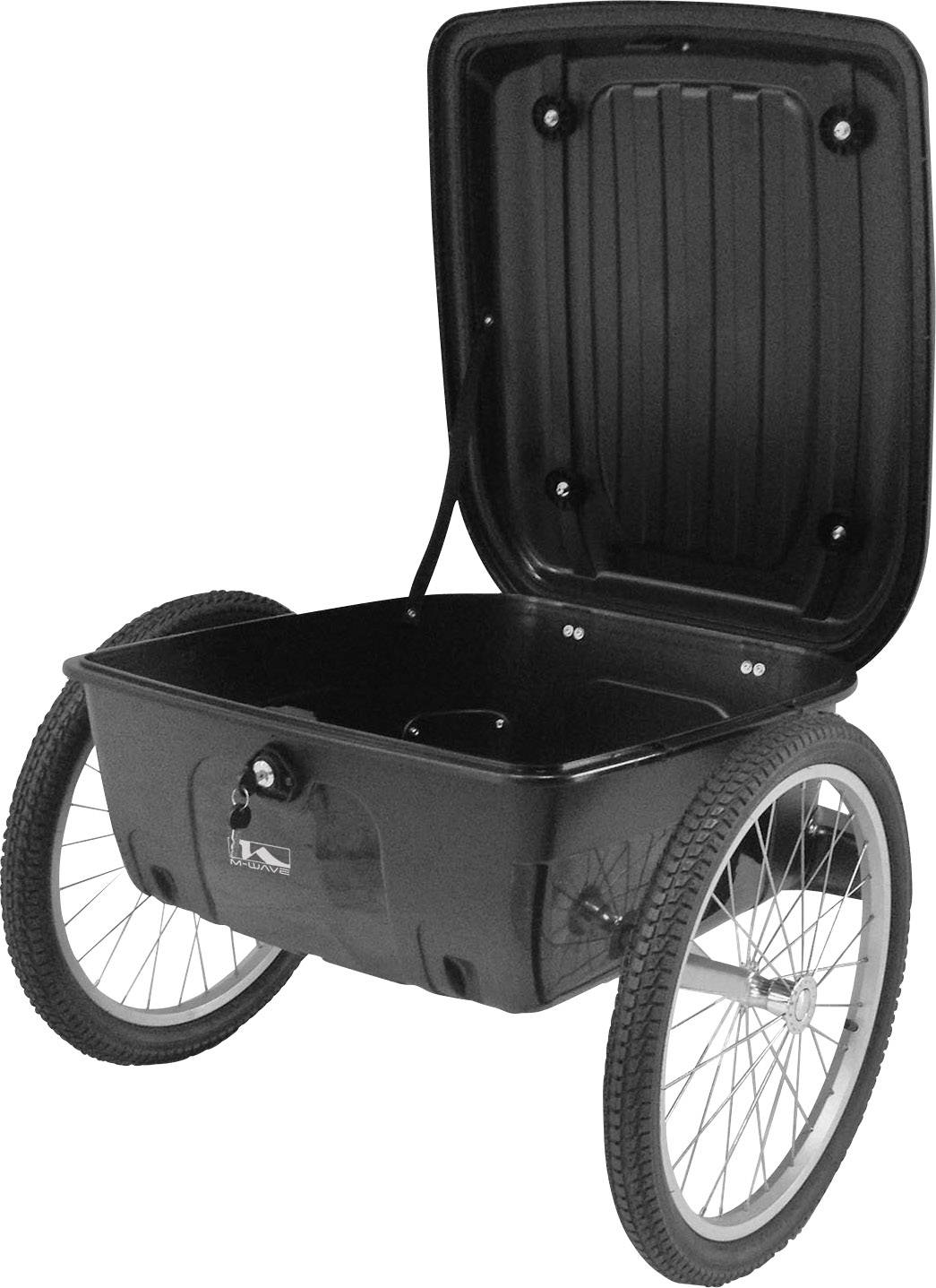 M-Wave Carry all Box 640094 Lasten Fahrradanhänger Schwarz