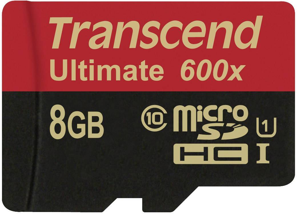 Transcend Ultimate (600x) microSDHC-Karte Industrial 8 GB Class 10, UHS-I inkl. SD-Adapter