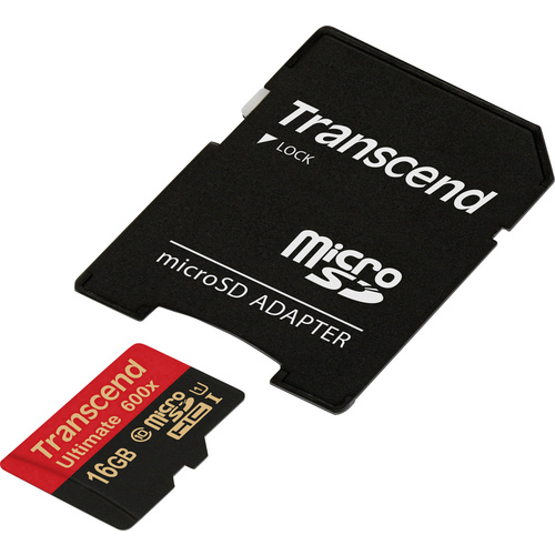 Transcend Ultimate (600x) microSDHC-Karte Industrial 16 GB Class 10, UHS-I inkl. SD-Adapter