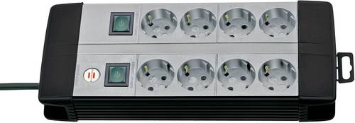 1256550018 Steckdosenleiste mit Schalter 8fach Schwarz, Grau Schutzkontakt 1St.
