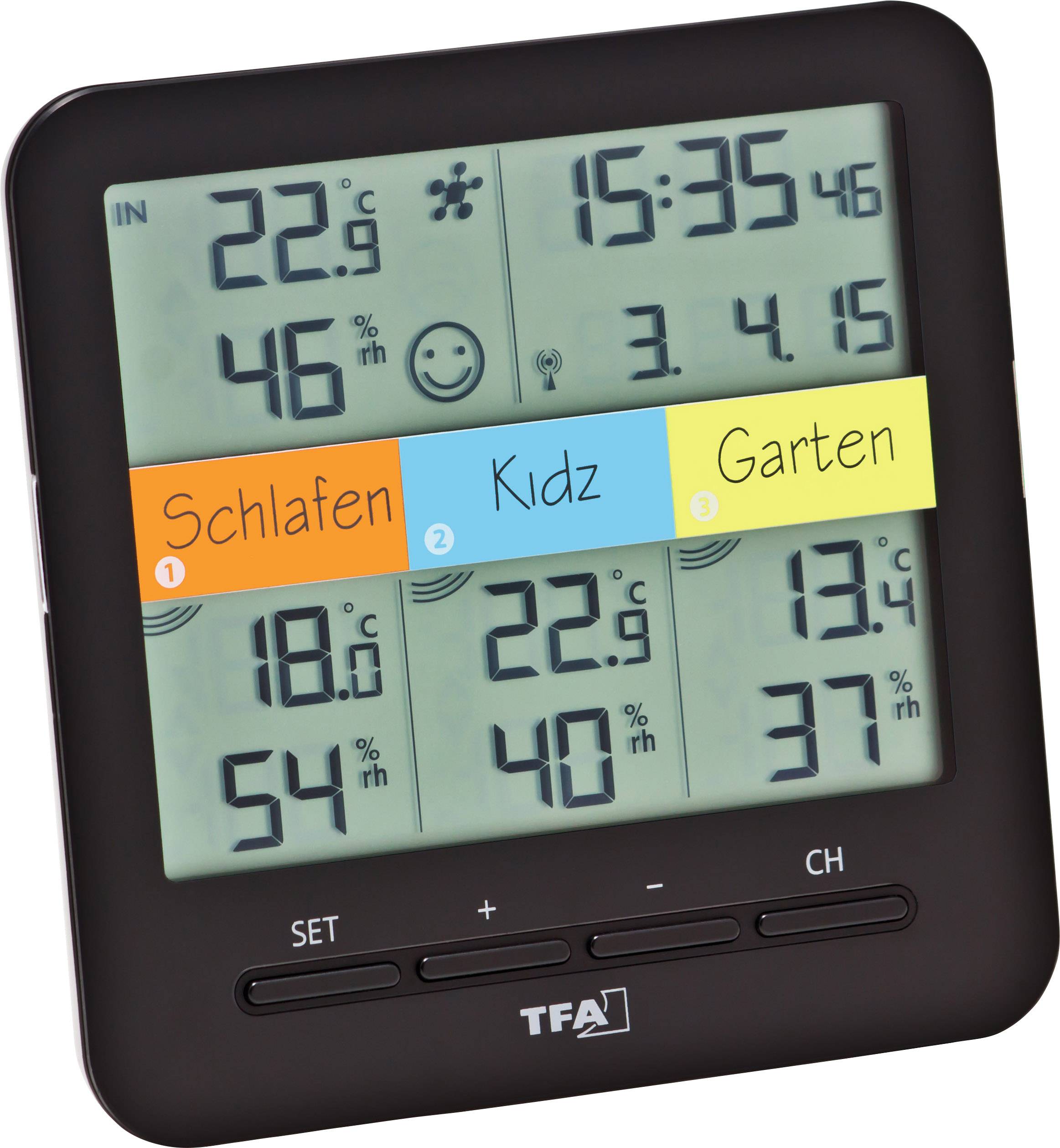 TFA Dostmann Weatherhub SmartHome System Klima@Home Funk-Thermo-/Hygrometer Schwarz 30.3060 IT