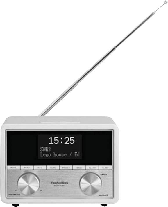 TechniSat DigitRadio 80 Radiowecker DAB+, UKW AUX Weiß