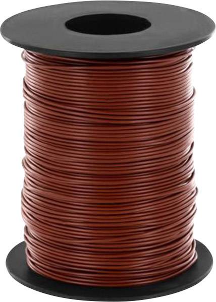 Eine Spule mit rotem Draht, aufgerollt auf einem schwarzen Kunststoffkern, geeignet für elektrische Anwendungen oder Handwerksprojekte.