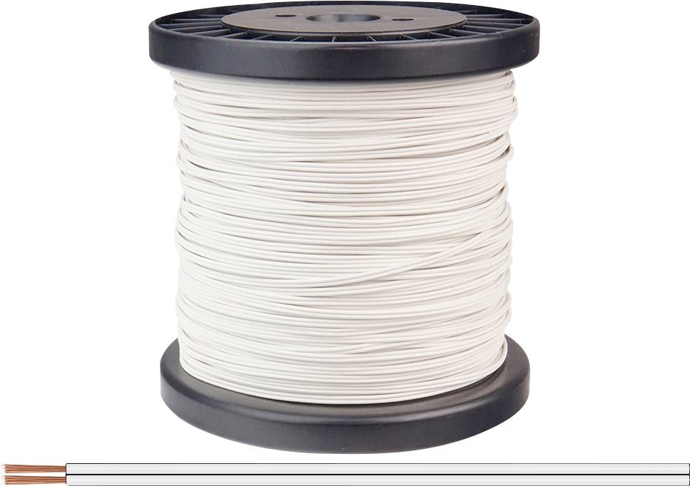 Donau Elektronik 218-55-100 Litze 2 x 0.14mm² Weiß 100m