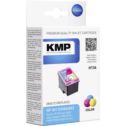 KMP Tinte ersetzt HP 301 Kompatibel Cyan, Magenta, Gelb H136 1720,4830