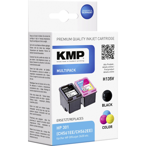 KMP Tinte Kombi-Pack ersetzt HP 301 Kompatibel Kombi-Pack Schwarz, Cyan, Magenta, Gelb H135V 1719,4850