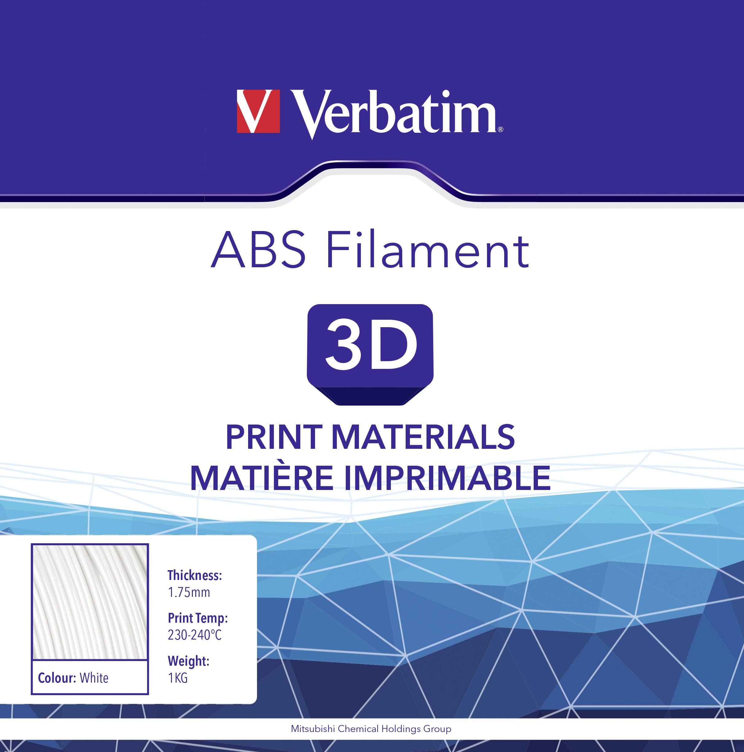 Verbatim 55011 Filament od ABS plastike Filament ABS 1.75 mm 1 kg Weiß 1 St.