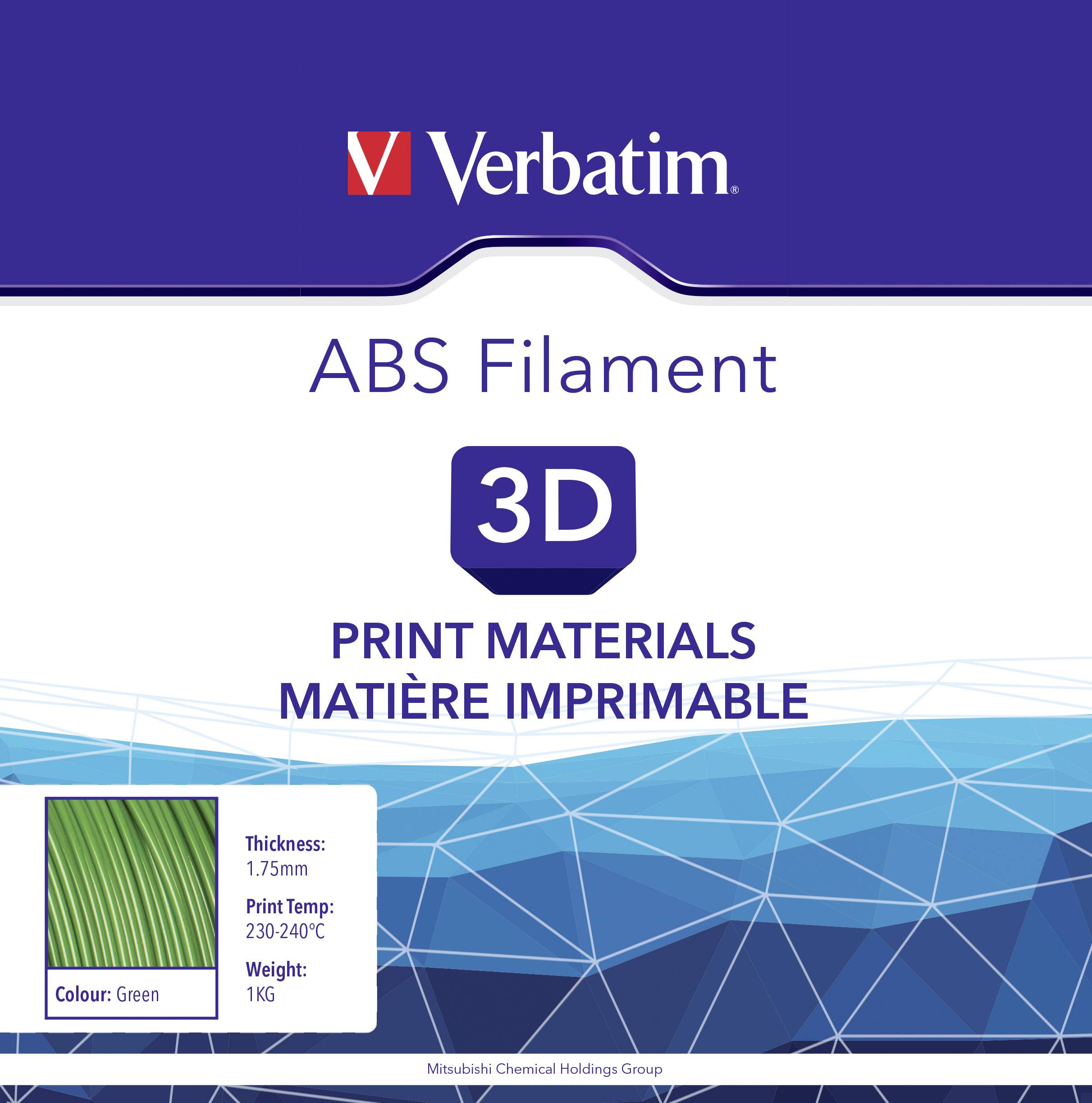 Verbatim 55014 ABS Filament Filament ABS  1.75 mm 1 kg Grün  1 St.