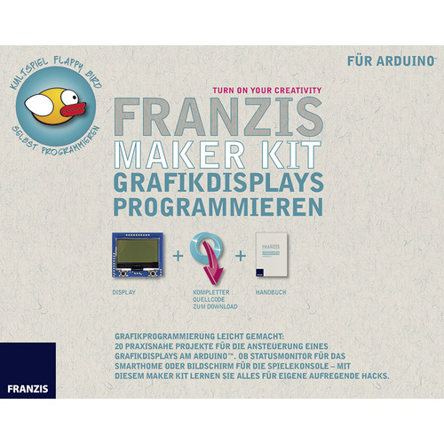 Franzis Verlag 65278 Maker Kit Grafikdisplays programmieren Elektronik Experimentier-Set ab 14 Jahre