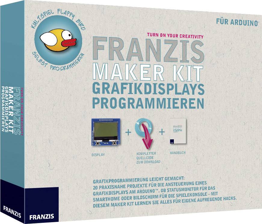 Franzis Verlag 65278 Maker Kit Grafikdisplays programmieren Elektronik Experimentier-Set ab 14 Jahre