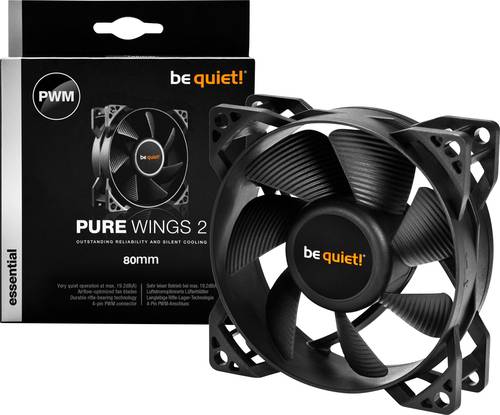 BeQuiet Pure Wings 2 PWM PC-Gehäuse-Lüfter Schwarz (B x H x T) 80 x 80 x 25mm