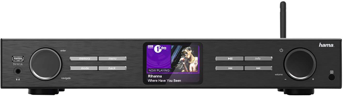 Hama DIT2000 Internetradio HiFi-Tuner Schwarz DAB+, Internetradio, WLAN