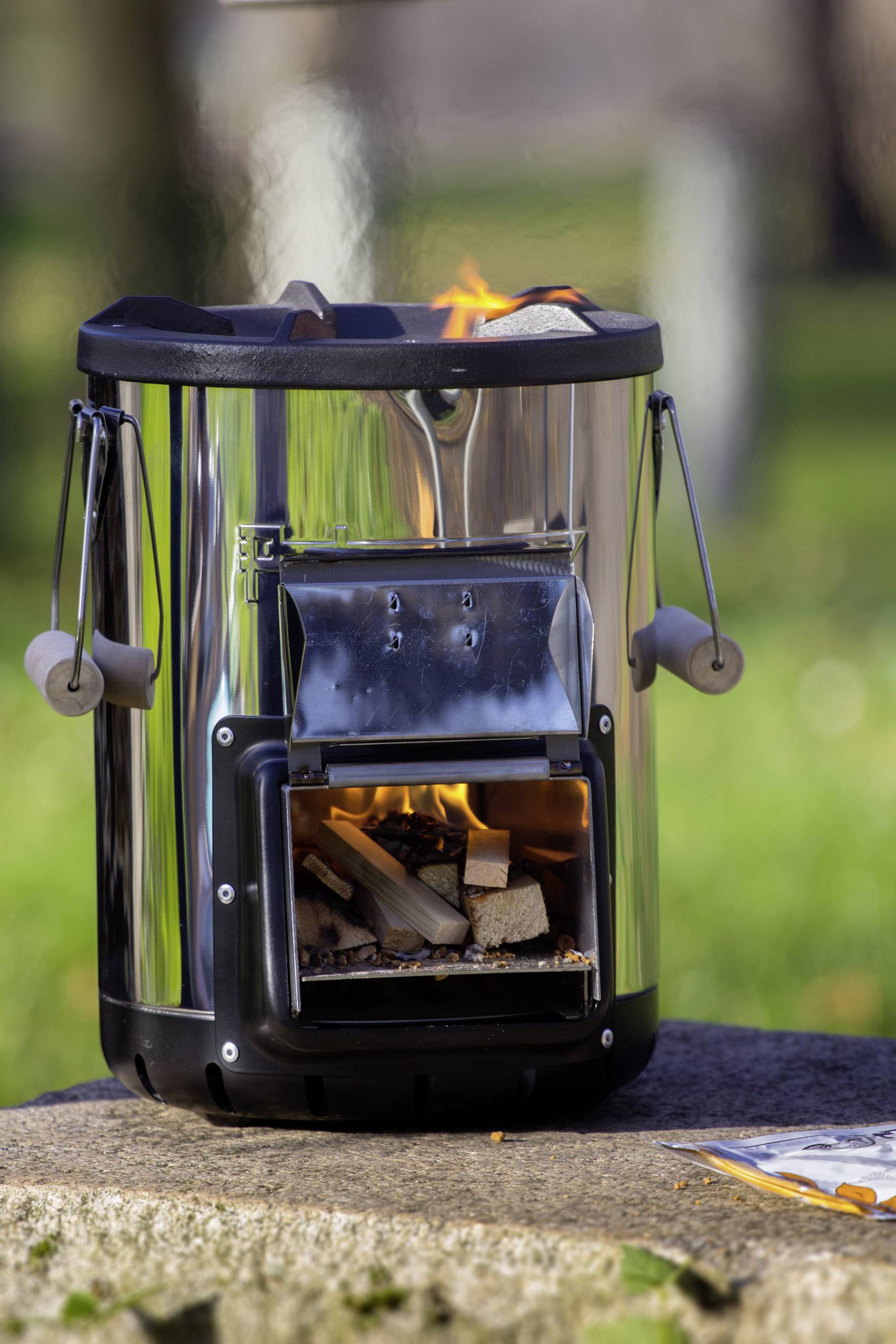 Petromax Holz Camping Kocher Raketenofen rf33 Guss, Edelstahl