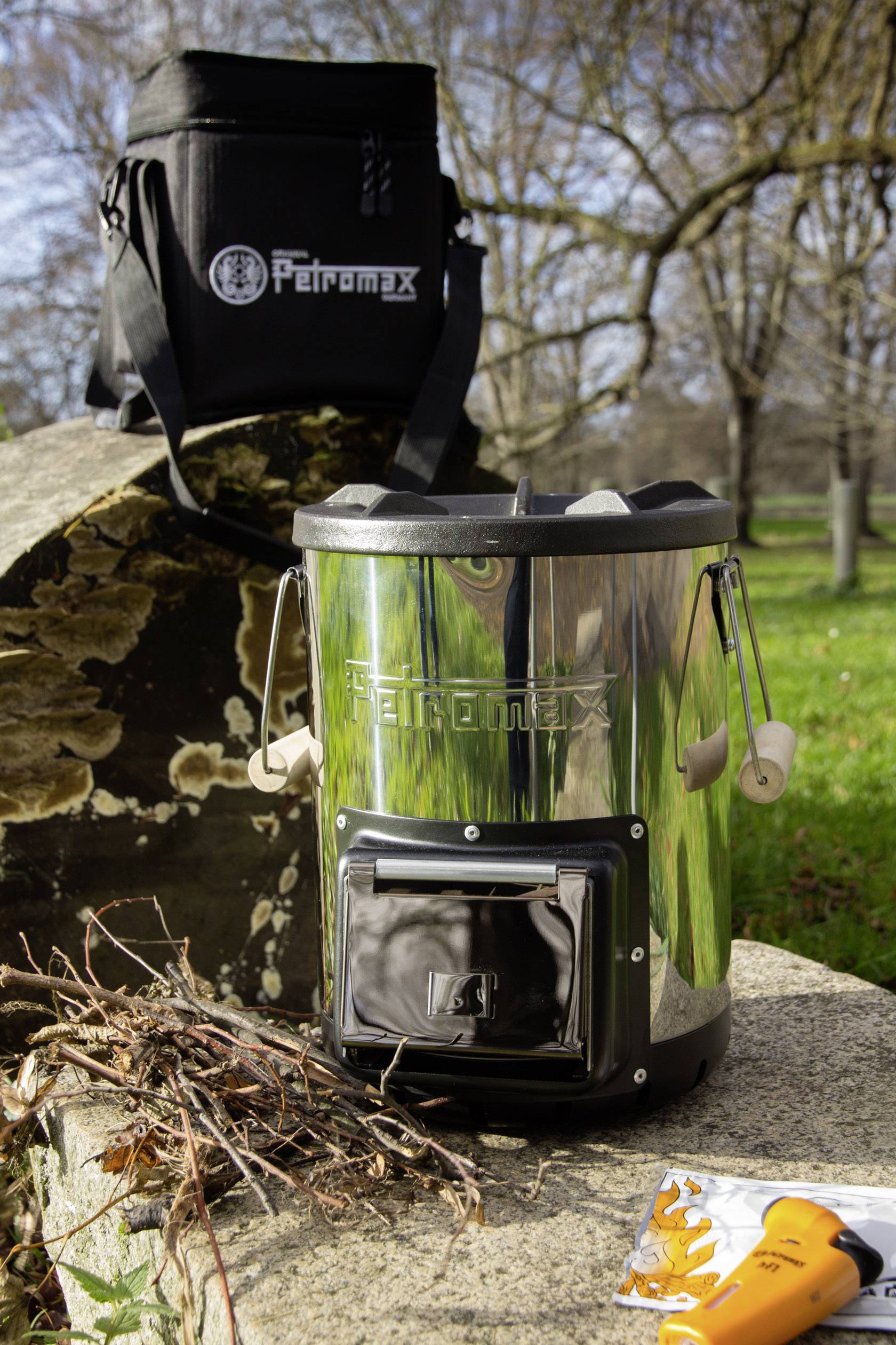 Petromax Holz Camping Kocher Raketenofen rf33 Guss, Edelstahl