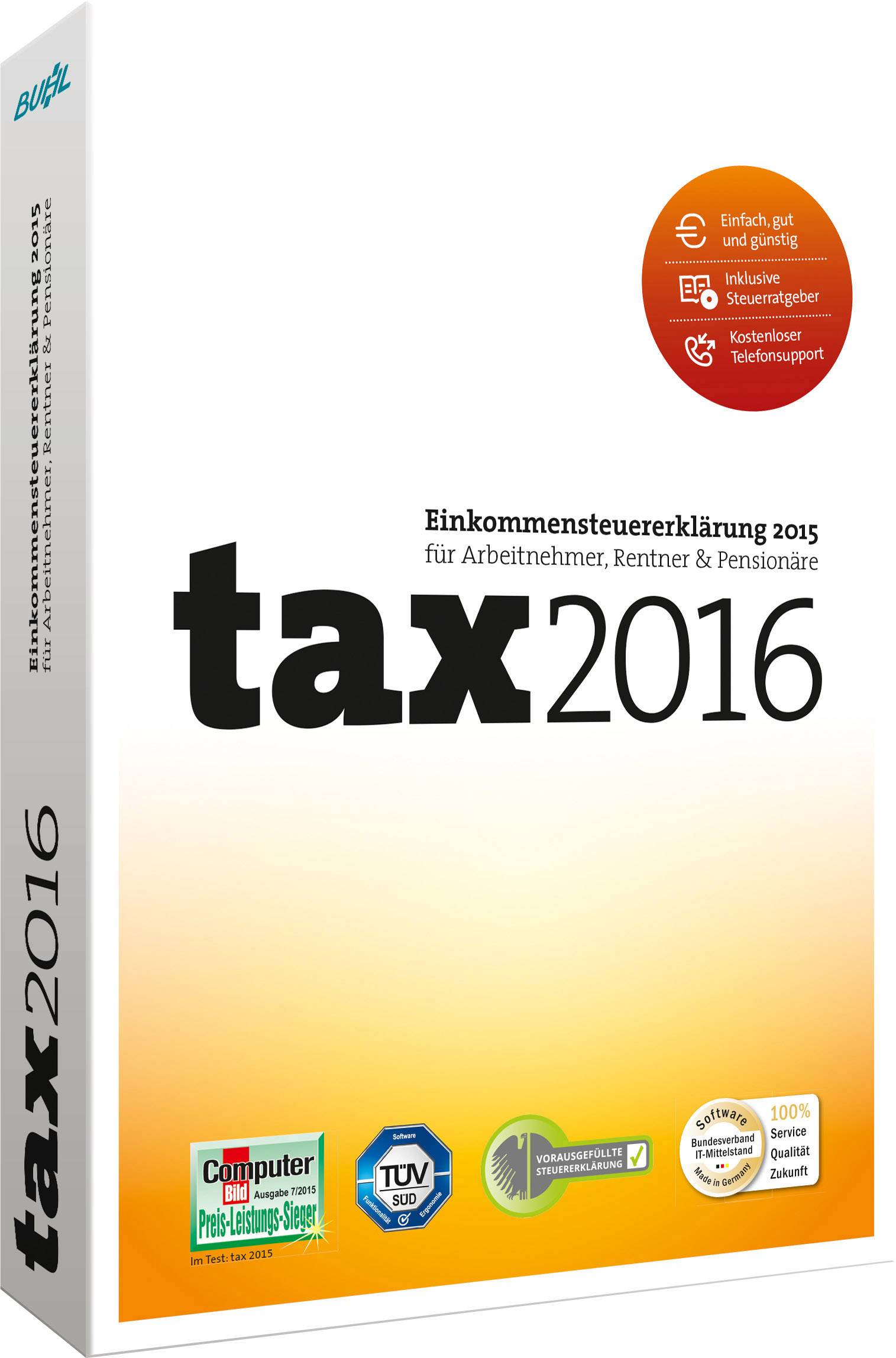 Buhl Data tax 2016 Vollversion, 1 Lizenz Windows Steuer-Software