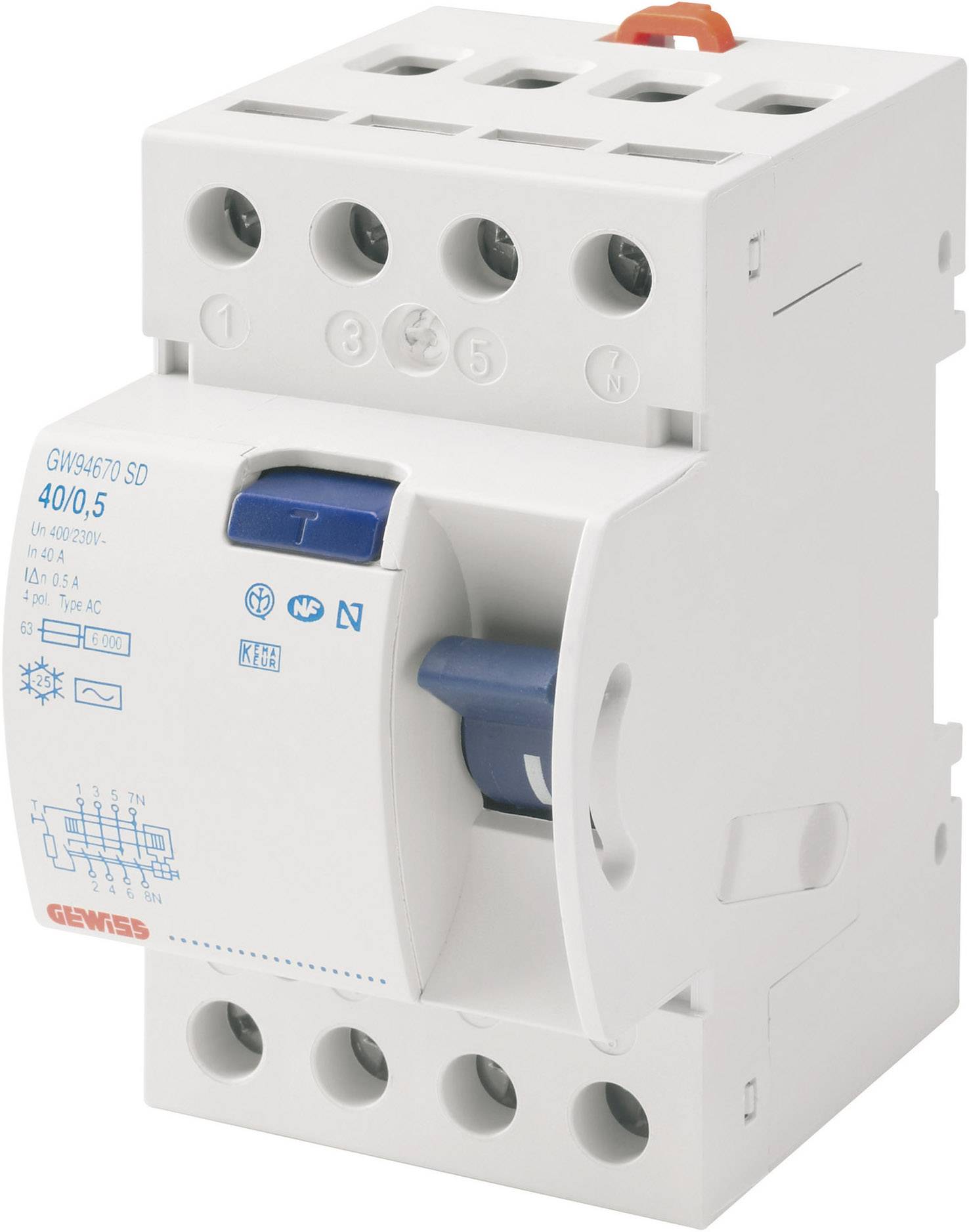 Gewiss FI-Schutzschalter 4polig 40 A 0.03 A
