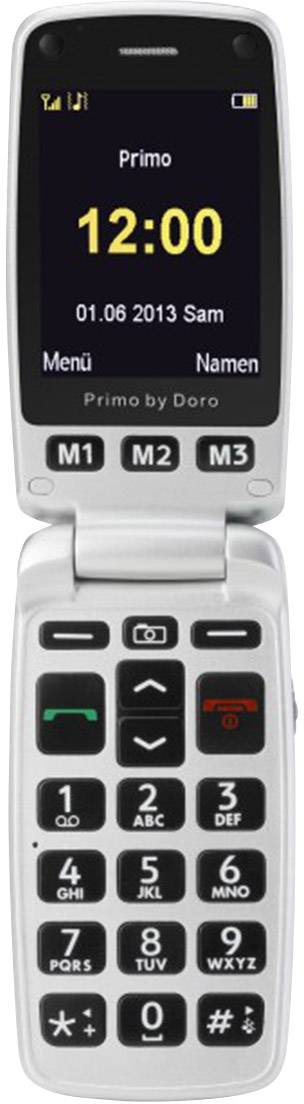 Primo by DORO 413 Senioren-Klapp-Handy mit Ladestation, SOS Taste Schwarz