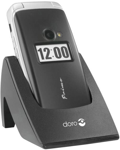 Primo by DORO 413 Senioren-Klapp-Handy mit Ladestation, SOS Taste Schwarz