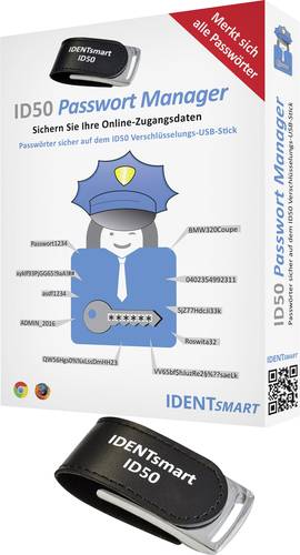 IDENTsmart USB Passwort Manager Stick ID50 Password-Safe TOP SECRET ID050UAWITS1