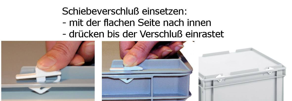 Alutec 05310 Schiebeverschlüsse für Kunststoffbehälter Weiß 8 St.