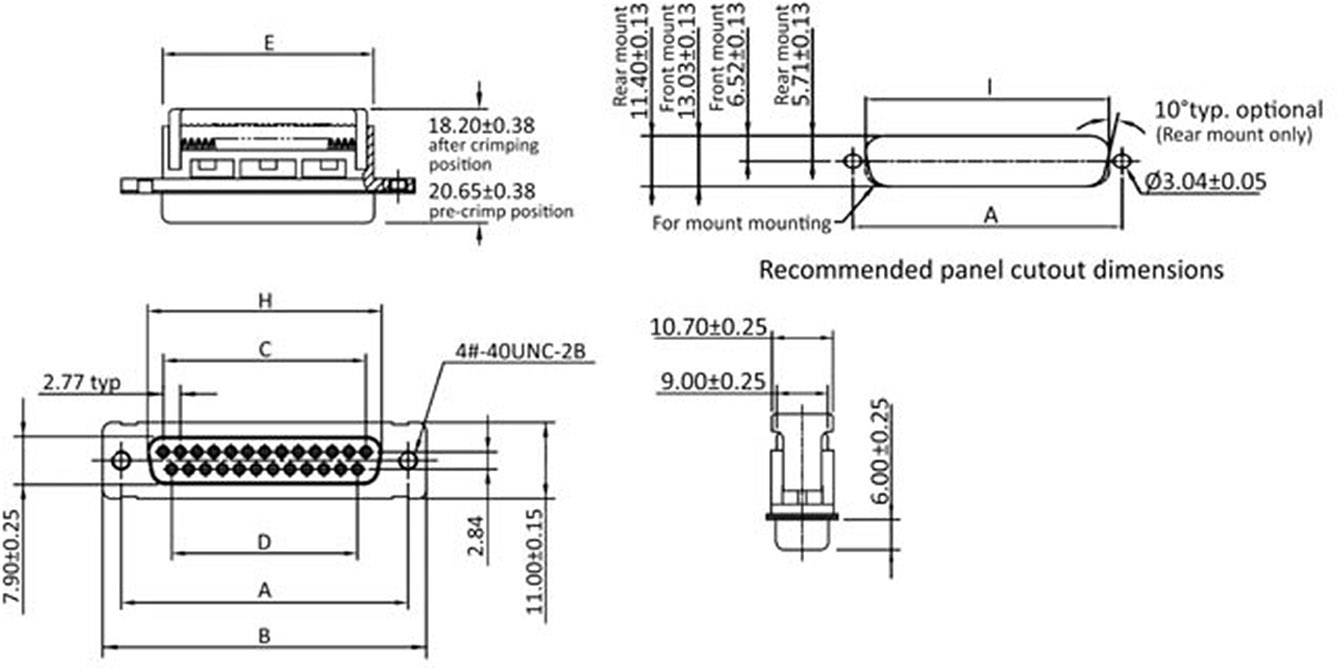 Econ Connect BU25SK/FGOZ D-SUB Buchsenleiste 90° Polzahl: 25 Schneid-Klemm