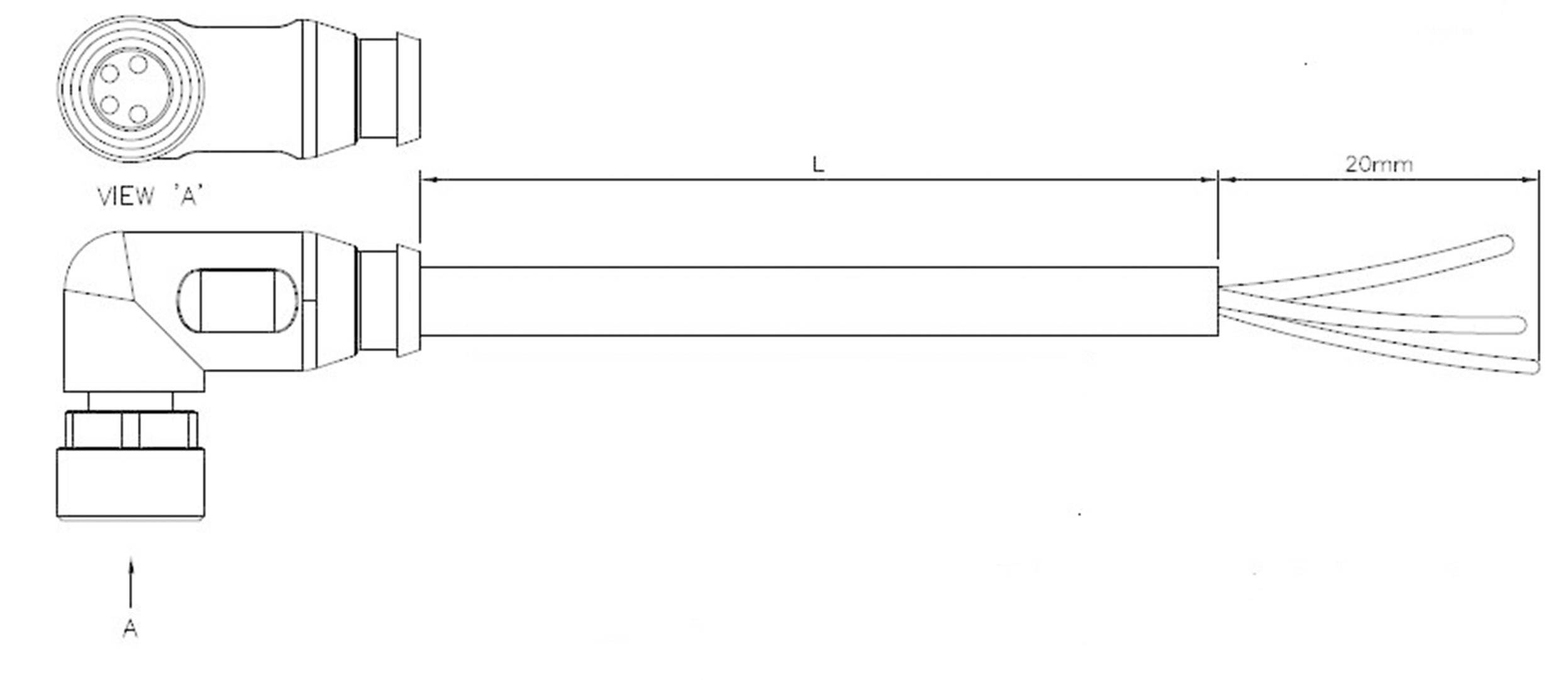 TE Connectivity 2273099-3 Sensor-/Aktor-Steckverbinder, konfektioniert M12 Buchse, gewinkelt 5.00 m