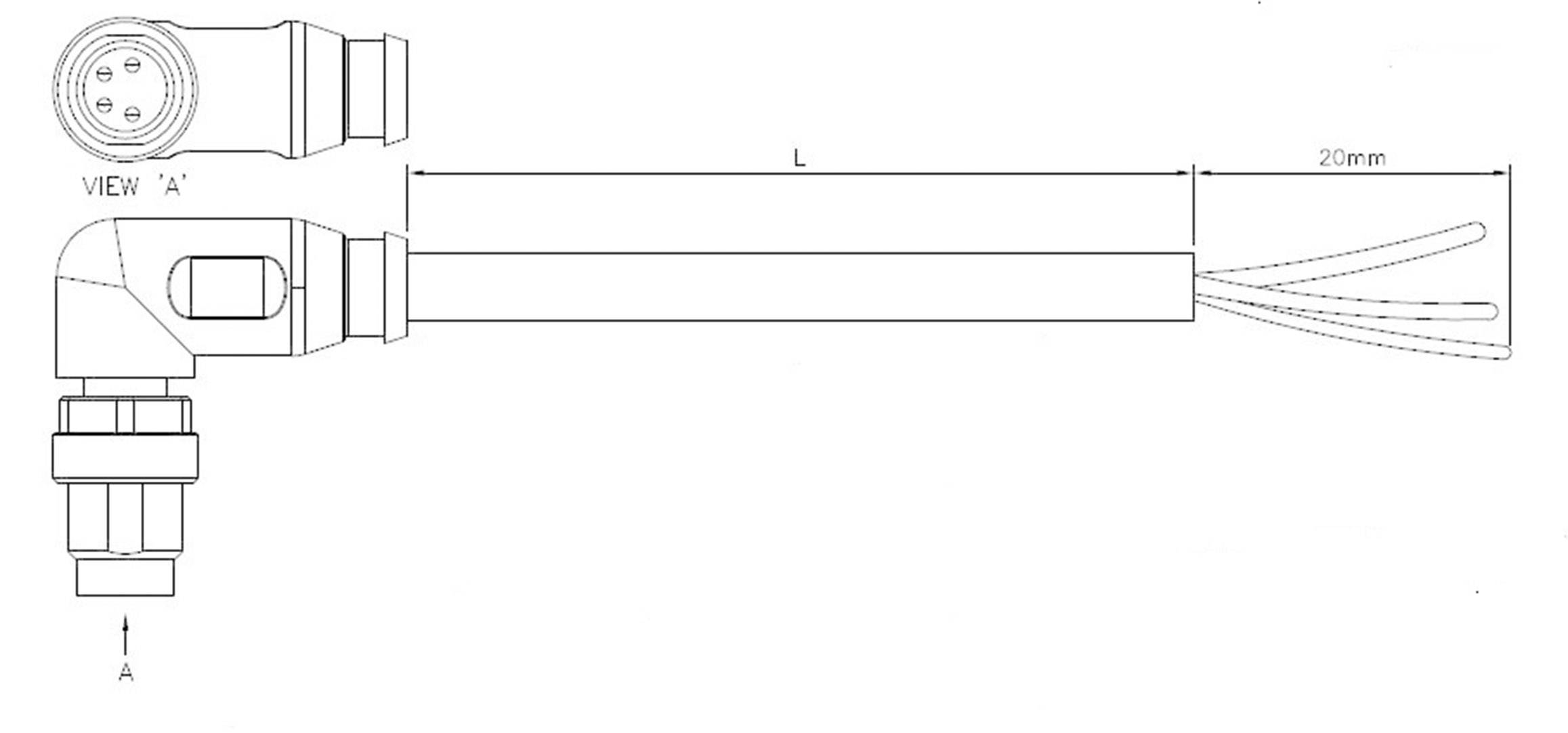 TE Connectivity 2273082-1 Sensor-/Aktor-Steckverbinder, konfektioniert M8 Stecker, gewinkelt 1.50 m