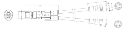 TE Connectivity 1-2273107-4 Sensor-/Aktor-Verteiler und Adapter M12 Stecker, gerade, Buchse, gerade