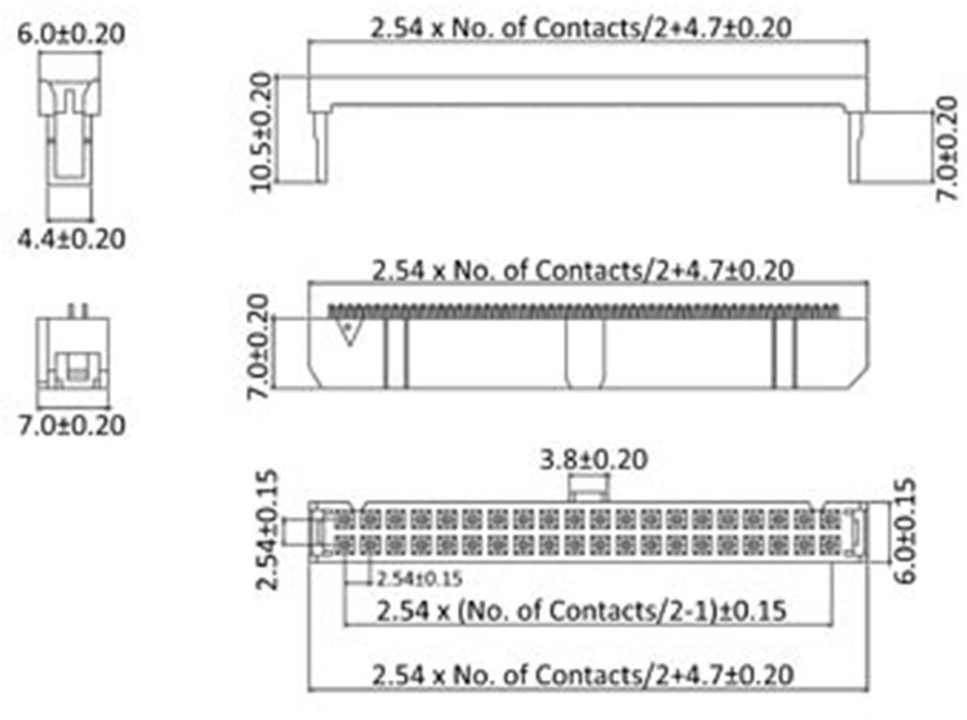 Econ Connect PV14GROZ Pfosten-Steckverbinder Rastermaß: 2.54mm Polzahl Gesamt: 14 Anzahl Reihen: 2 Tray