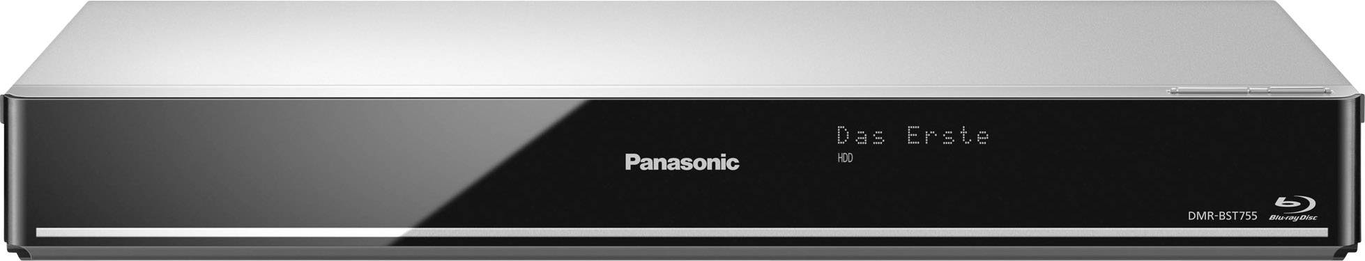 Panasonic DMR-BST755 3D-Blu-ray-Player mit Festplattenrecorder 500 GB Twin-HD DVB-S Tuner, WLAN, Smart TV Silber