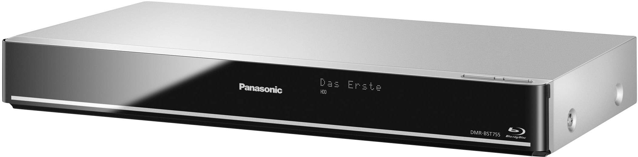 Panasonic DMR-BST755 3D-Blu-ray-Player mit Festplattenrecorder 500 GB Twin-HD DVB-S Tuner, WLAN, Smart TV Silber