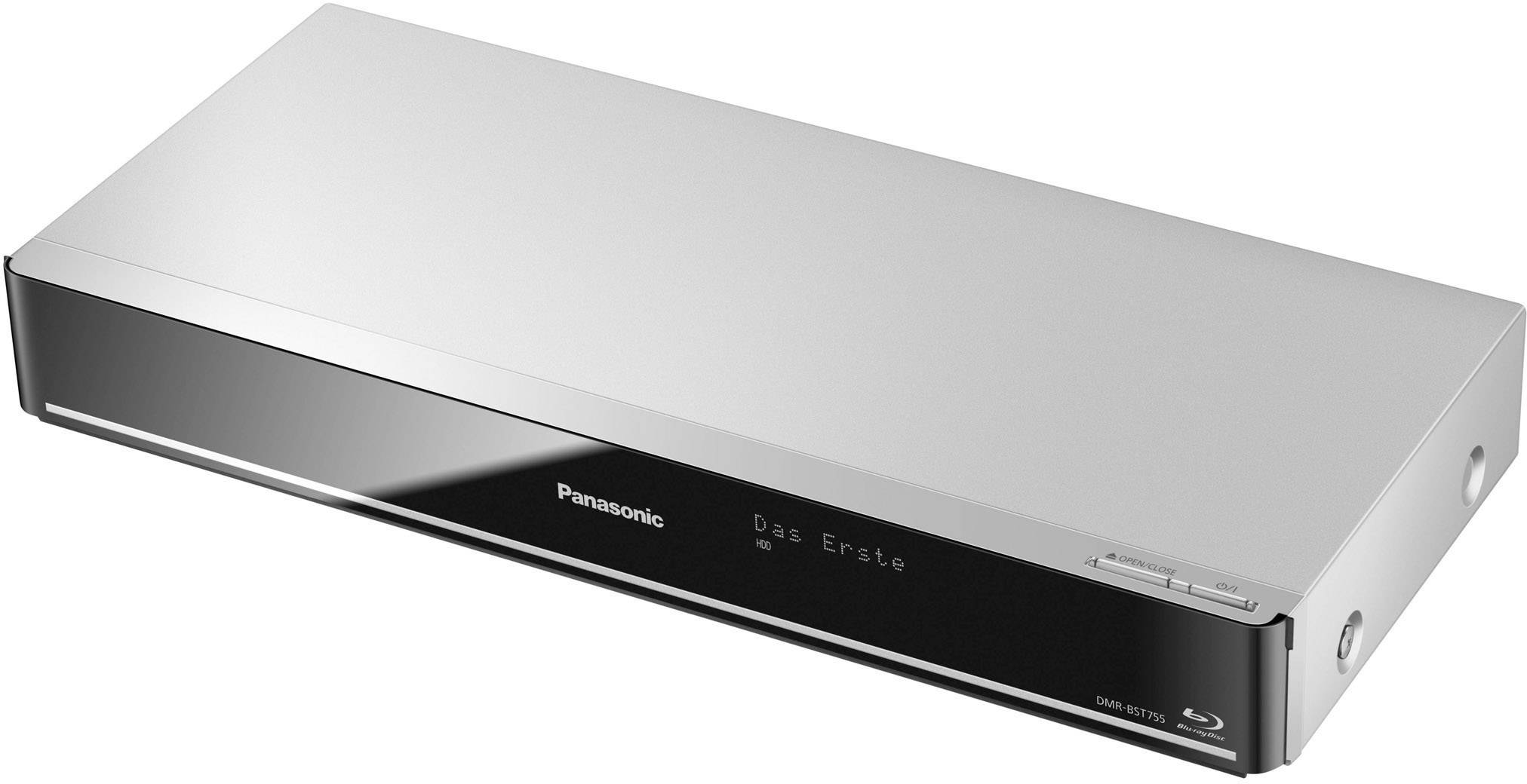 Panasonic DMR-BST755 3D-Blu-ray-Player mit Festplattenrecorder 500 GB Twin-HD DVB-S Tuner, WLAN, Smart TV Silber