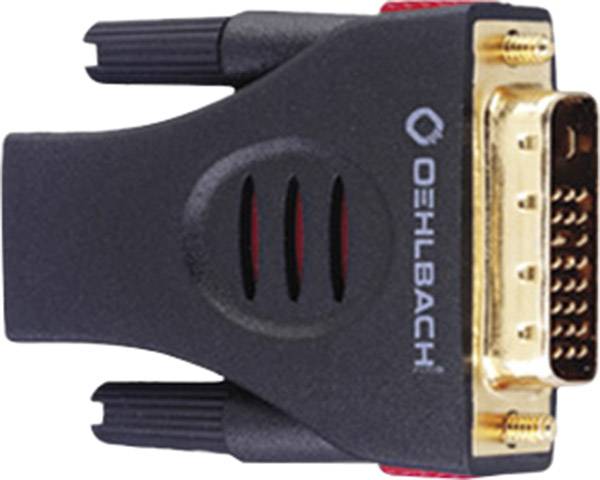 Oehlbach 9070 DVI / HDMI Adapter [1x DVI-Stecker 18+1pol. - 1x HDMI-Buchse] Schwarz vergoldete Steckkontakte