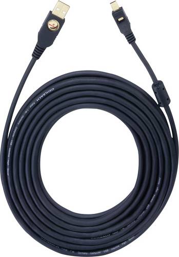 Oehlbach USB 2.0 Anschlusskabel [1x USB 2.0 Stecker A - 1x USB 2.0 Stecker Mini-B] 7.50m Schwarz ver