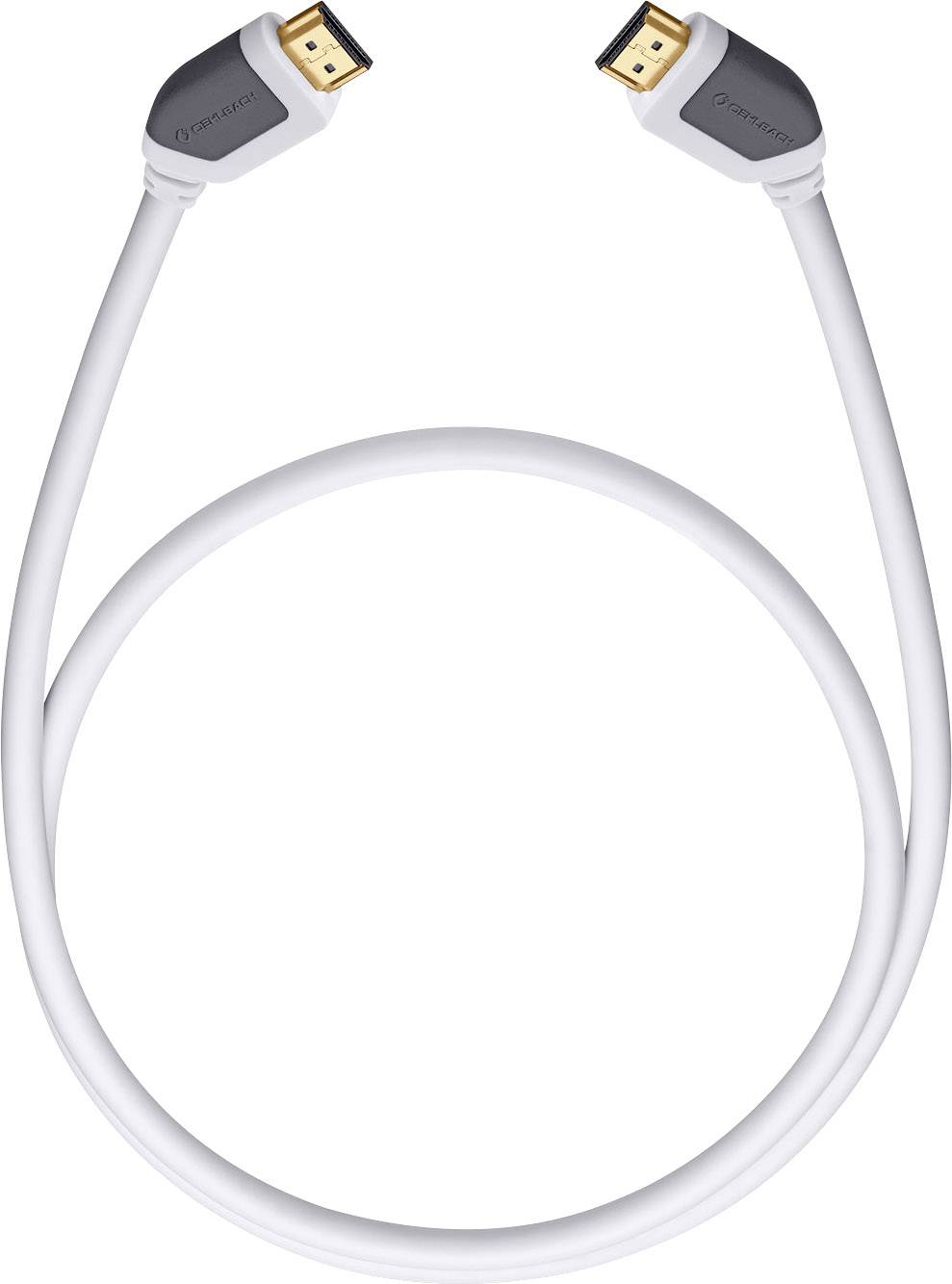 Oehlbach HDMI Anschlusskabel HDMI-A Stecker, HDMI-A Stecker 3.20 m Weiß 92574 Ultra HD (4k) HDMI mit Ethernet, Audio Return Channel, vergoldete