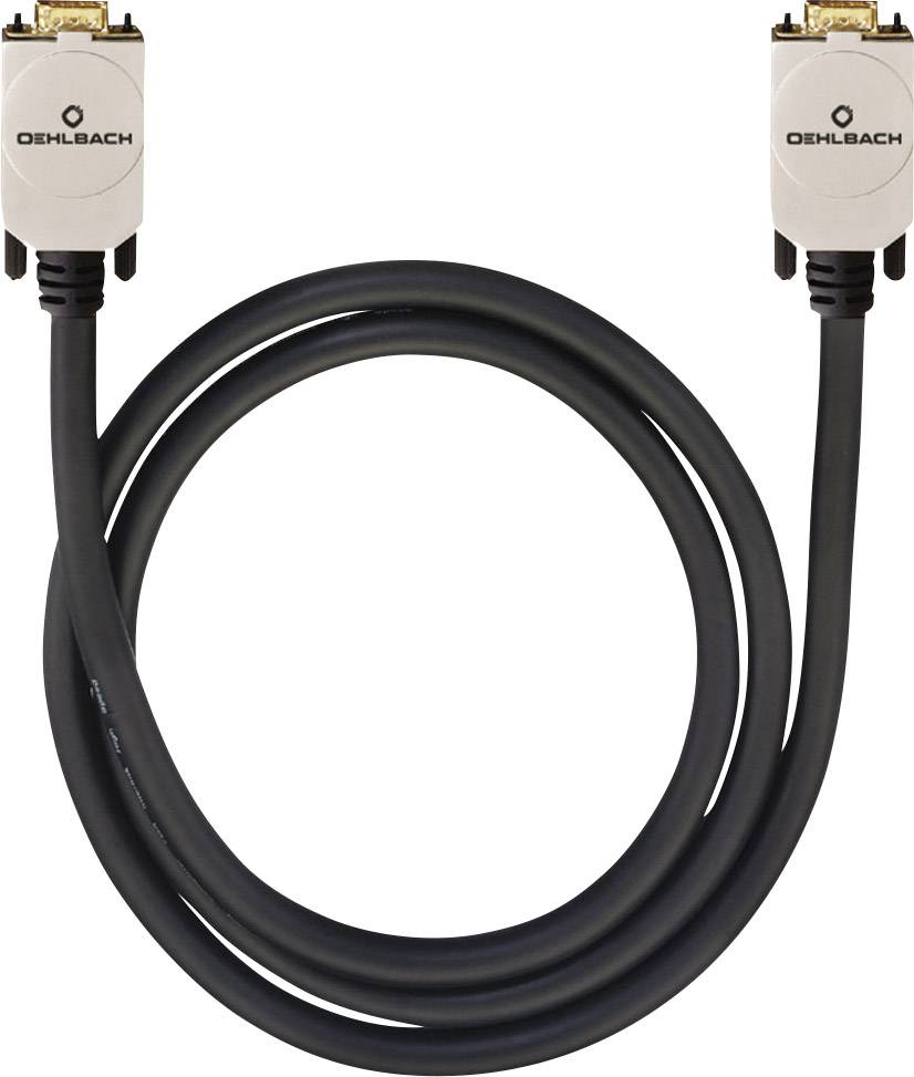 Oehlbach VGA Anschlusskabel 20.00 m Schwarz 9008 vergoldete Steckkontakte