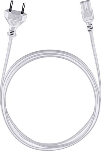 Strom Anschlusskabel [1x Euro-Stecker - 1x Kleingeräte-Buchse C7] 1.50m Weiß Powercord C