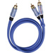 Oehlbach 22705 Cinch Audio Y-Kabel [2x Cinch-Stecker - 1x Cinch-Stecker] 5.00 m Blau vergoldete Ste