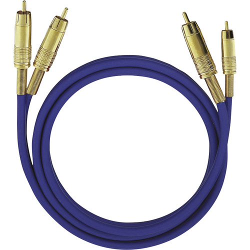 Cinch-RCA audio Câble de raccordement [2x Cinch-RCA mâle - 2x Cinch-RCA mâle] 10.00 m bleu contacts dorés Oehlbach NF 1 Master