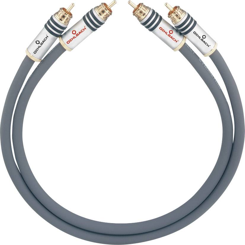 Oehlbach Cinch Audio Anschlusskabel [2x Cinch-Stecker - 2x Cinch-Stecker] 0.50m Anthrazit vergoldete Steckkontakte NF 14 MASTER