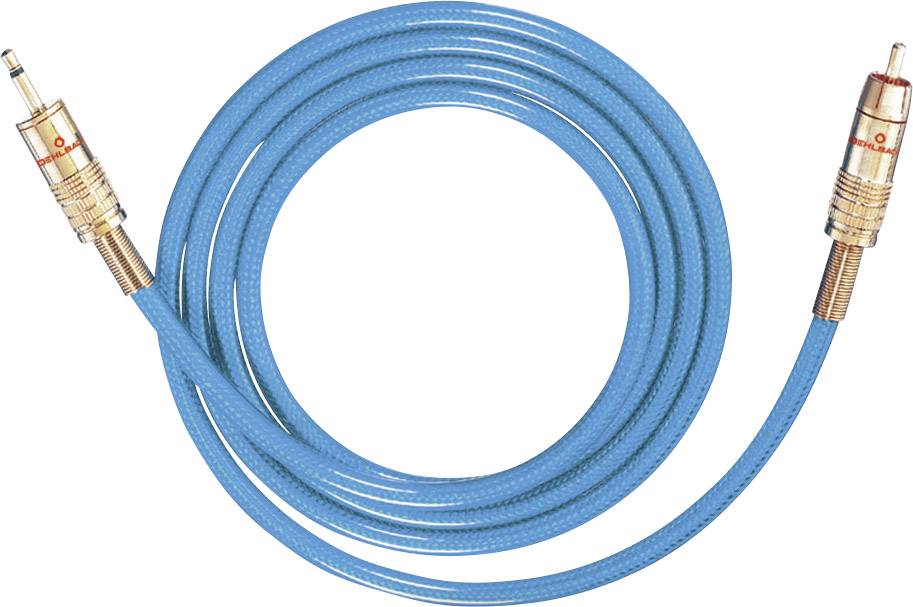 Cinch / Klinke Audio Anschlusskabel [1x Cinch-Stecker - 1x Klinkenstecker 3.5 mm] 1.50 m Blau vergoldete Steckkontakte Oehlbach NF 113
