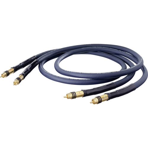Cinch Audio Anschlusskabel [2x Cinch-Stecker - 2x Cinch-Stecker] 1.25 m Blau vergoldete Steckkontakte Oehlbach XXL® Series 1